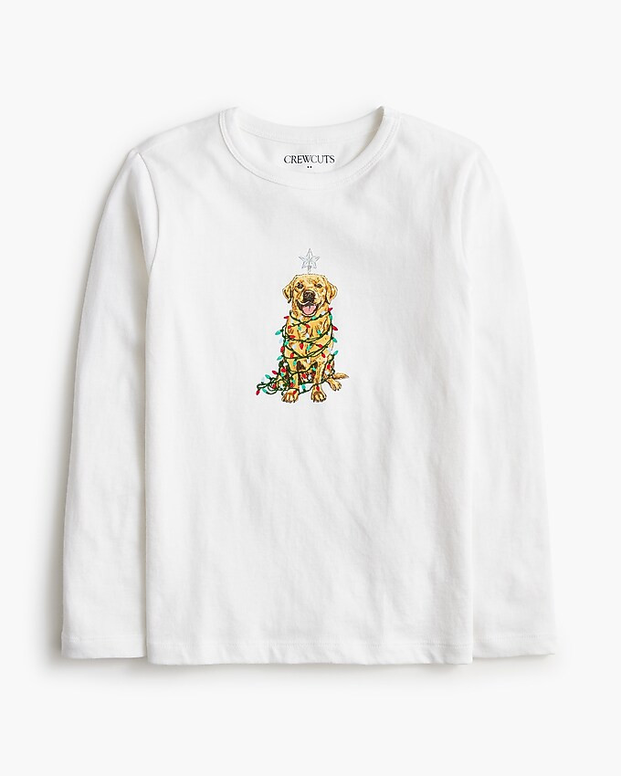 Boys' long-sleeve holiday dog graphic tee | J.Crew Factory