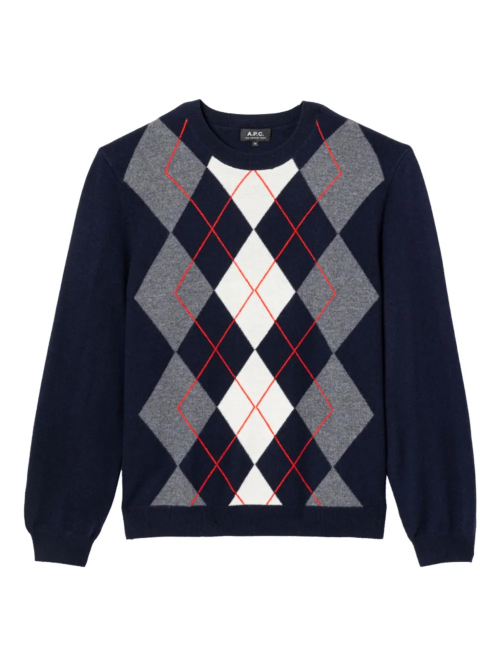 A.P.C. argyle-pattern sweater - Blue | Farfetch Global