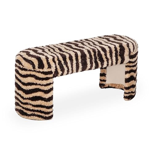 Tov Furniture Zebra Brown Striped Tufted Bench | Amazon (US)