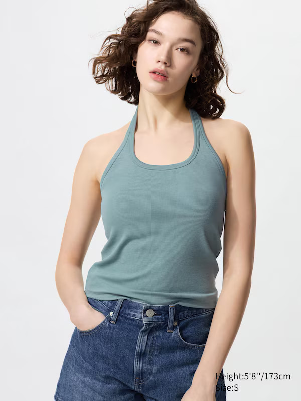 Open Back Halter Bra Top | UNIQLO US | UNIQLO (US)
