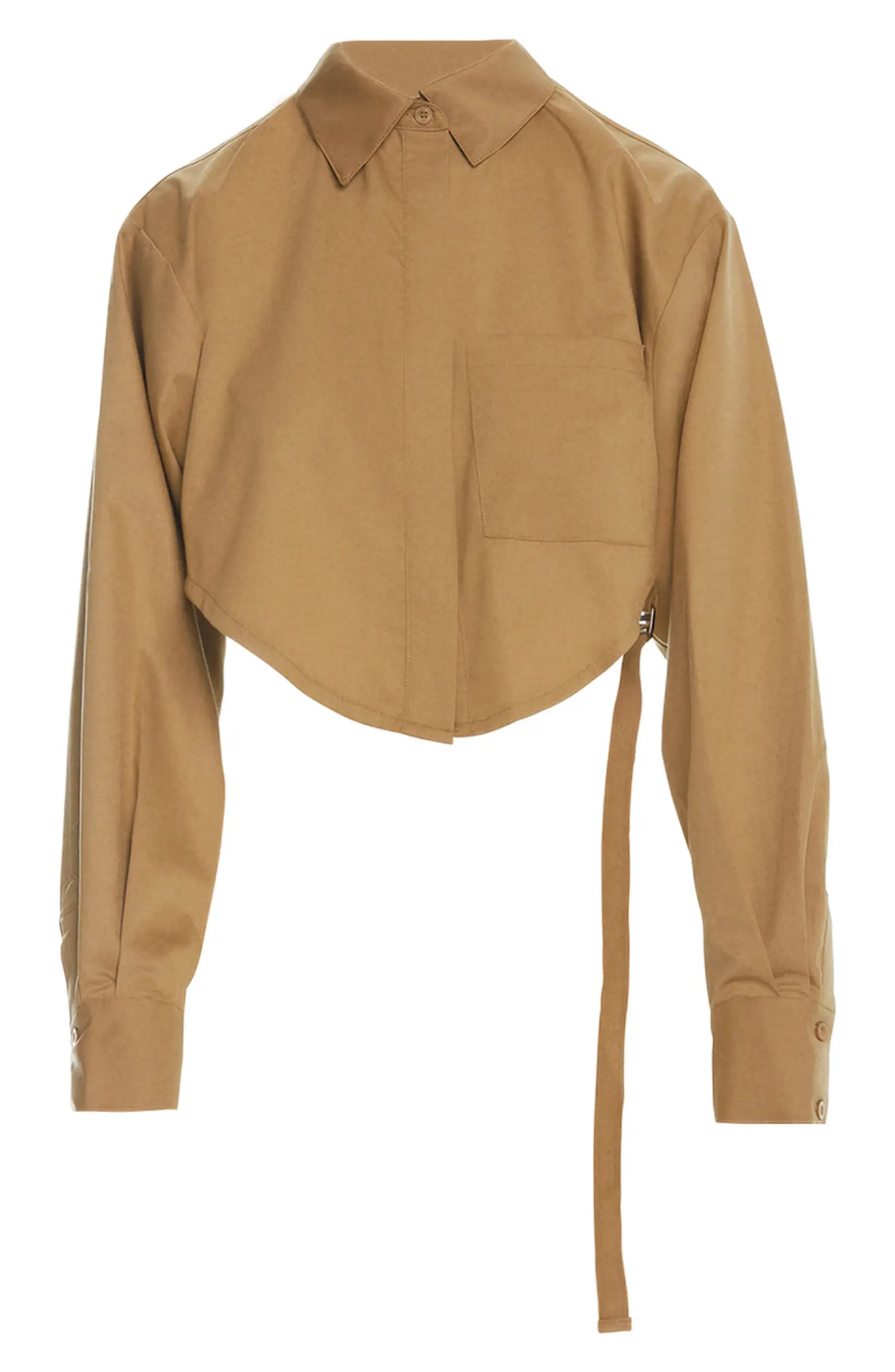 Back In A Strap Long Sleeve Crop Shirt | Nordstrom