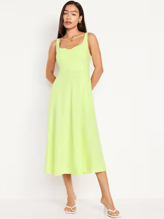 Fit &amp; Flare Sleeveless Midi Dress | Old Navy (US)