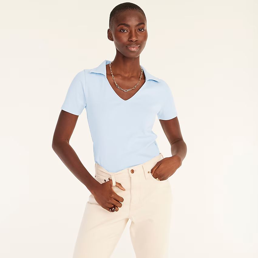 Perfect-fit collared V-neck T-shirt | J.Crew US
