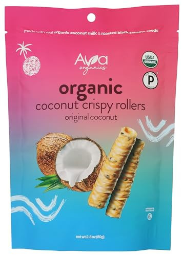 Ava Organics, Original Coconut Crispy Rollers, 2.8 Ounce | Amazon (US)