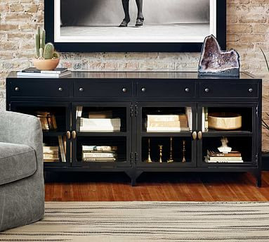 Harmon 69" Metal Media Console | Pottery Barn (US)
