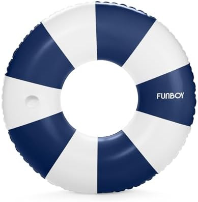 FUNBOY Giant Vintage Stripe Inflatable Tube Pool Float with Cup Holder 48" Large Pool Float for A... | Amazon (US)