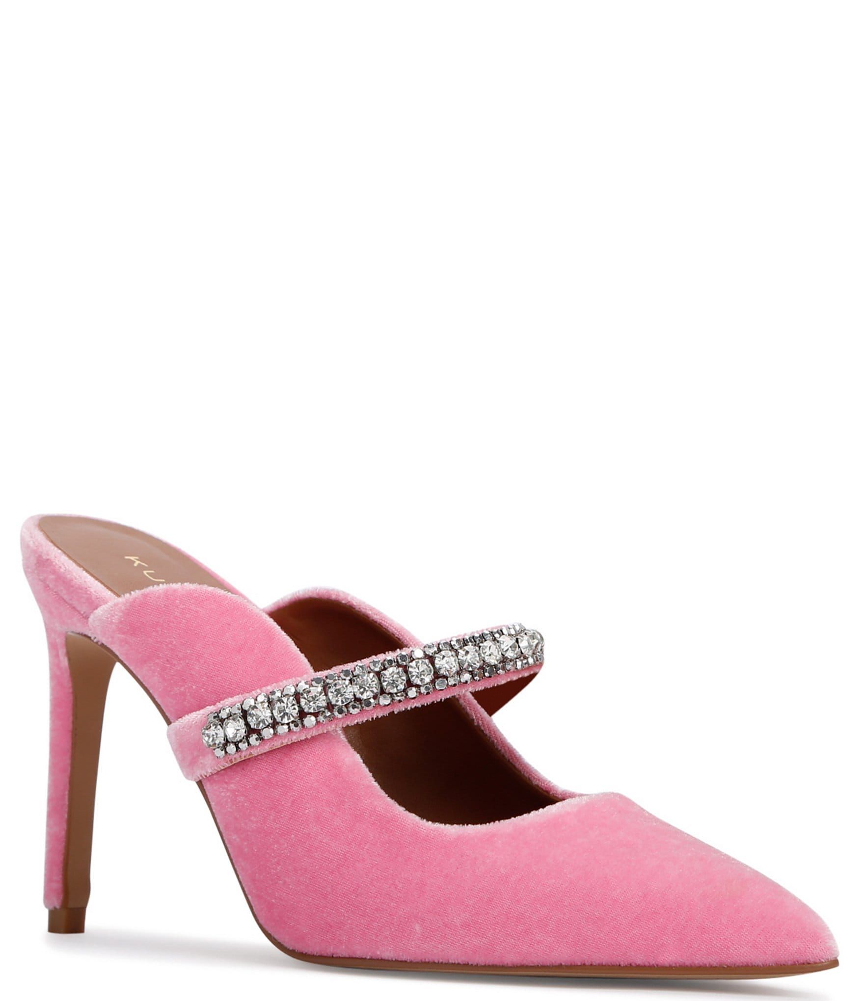 Duke Velvet Crystal Strap Dress Mules | Dillard's