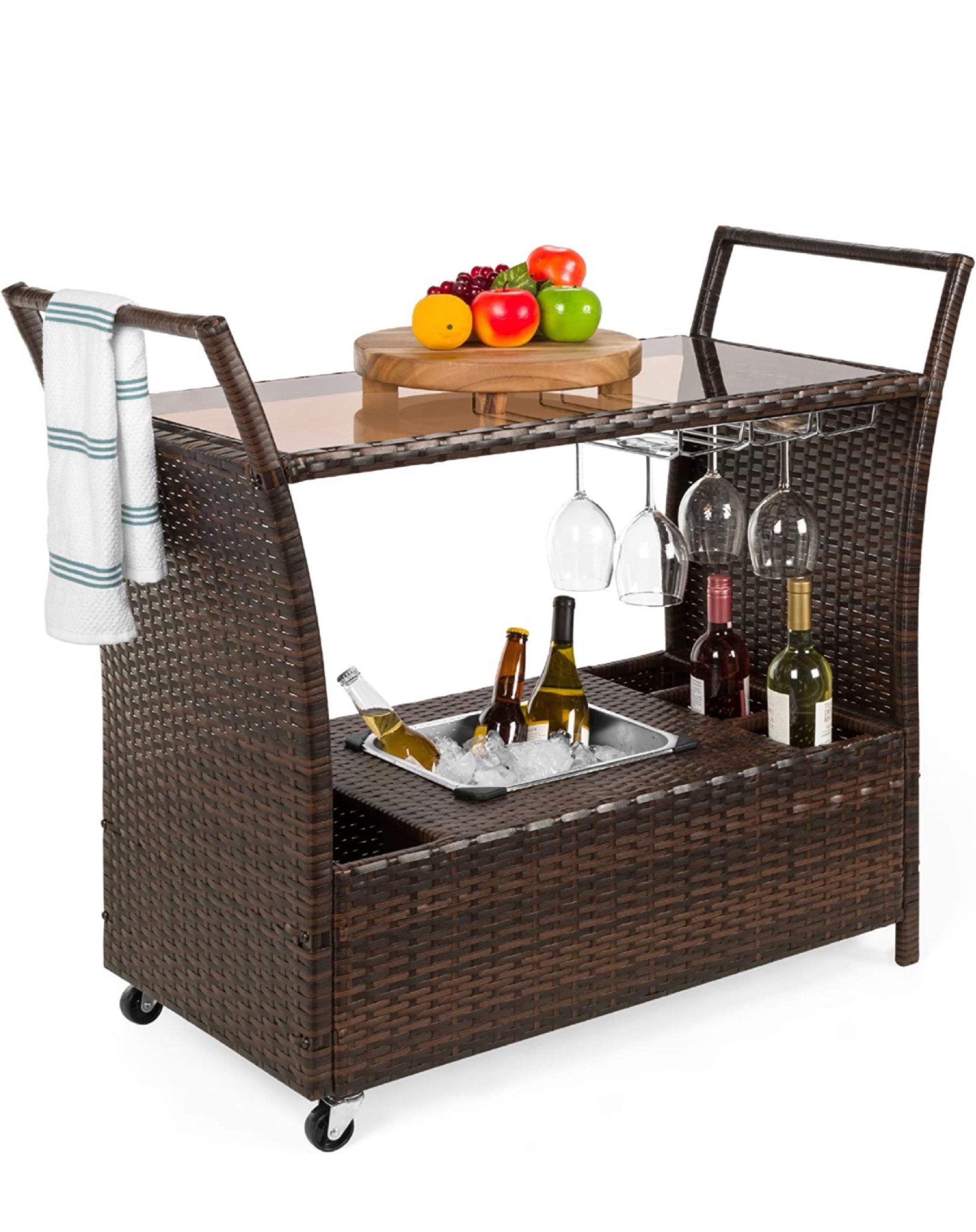 Summertime entertainment rolling furniture. Pool side table server. Bar cart. Wicker furniture. Back patio entertaining. Amazon great find  

#LTKSeasonal #LTKFind #LTKsalealert