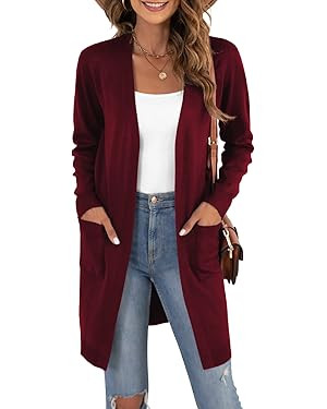 VIISHOW Women's Classic Cardigans Long Sleeve Open Front Casual Knit Cardigan Sweaters Coat Soft ... | Amazon (US)