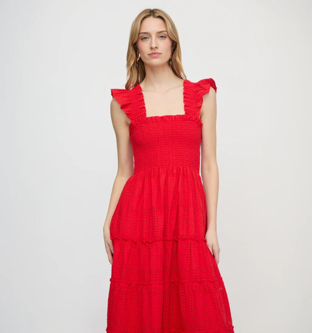 The Ellie Nap Dress - Cherry Trellis Broderie | Hill House Home US