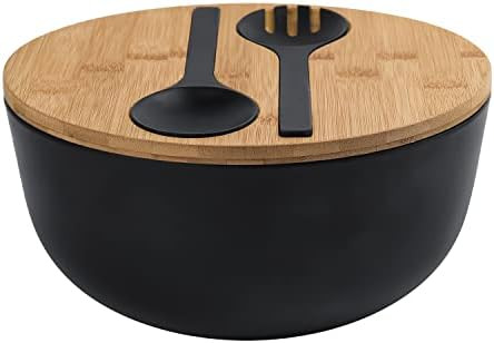LOVYANXUE Bamboo Fiber Salad Bowl with Servers Set Large 9.8inches Nature Bamboo Mixing Bowl with... | Amazon (US)