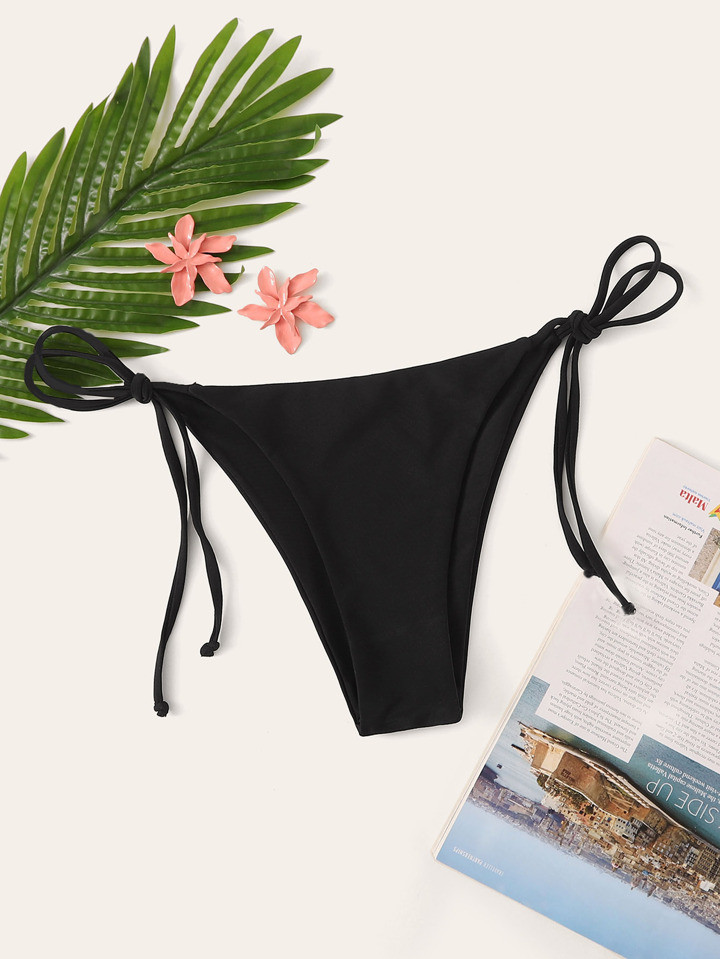 SHEIN Swim Basics Summer Beach Tie Side Swimming Panty | SHEIN