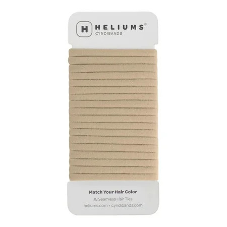 Heliums Sandy Blonde Skinny Seamless Ponytail Holder Hair Ties Beige 18 ct (1 Pack) | Walmart (US)