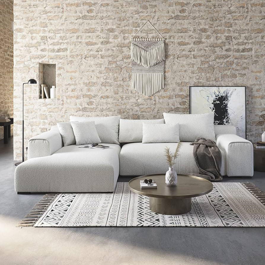 Acanva Modern L-Shaped Sectional Couch for Living Room, Bedroom, Comfy Sofa Set with Oversized Lo... | Amazon (US)