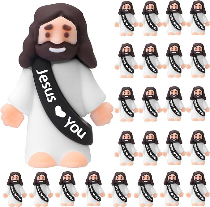 Bememo 25 Pcs Little Jesus Figures Original Design Jesus Love You Mini Rubber Toys to Hide and Se... | Amazon (US)
