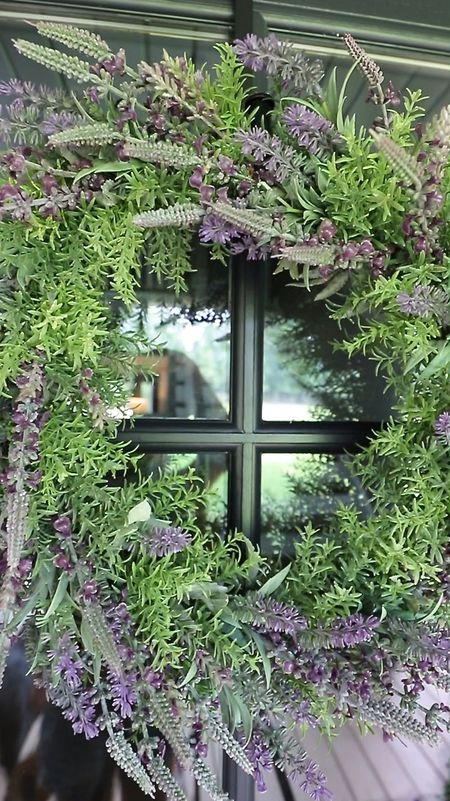 Lavender Front Door Wreath: real feel artificial plants 

#LTKFind #LTKSeasonal #LTKhome