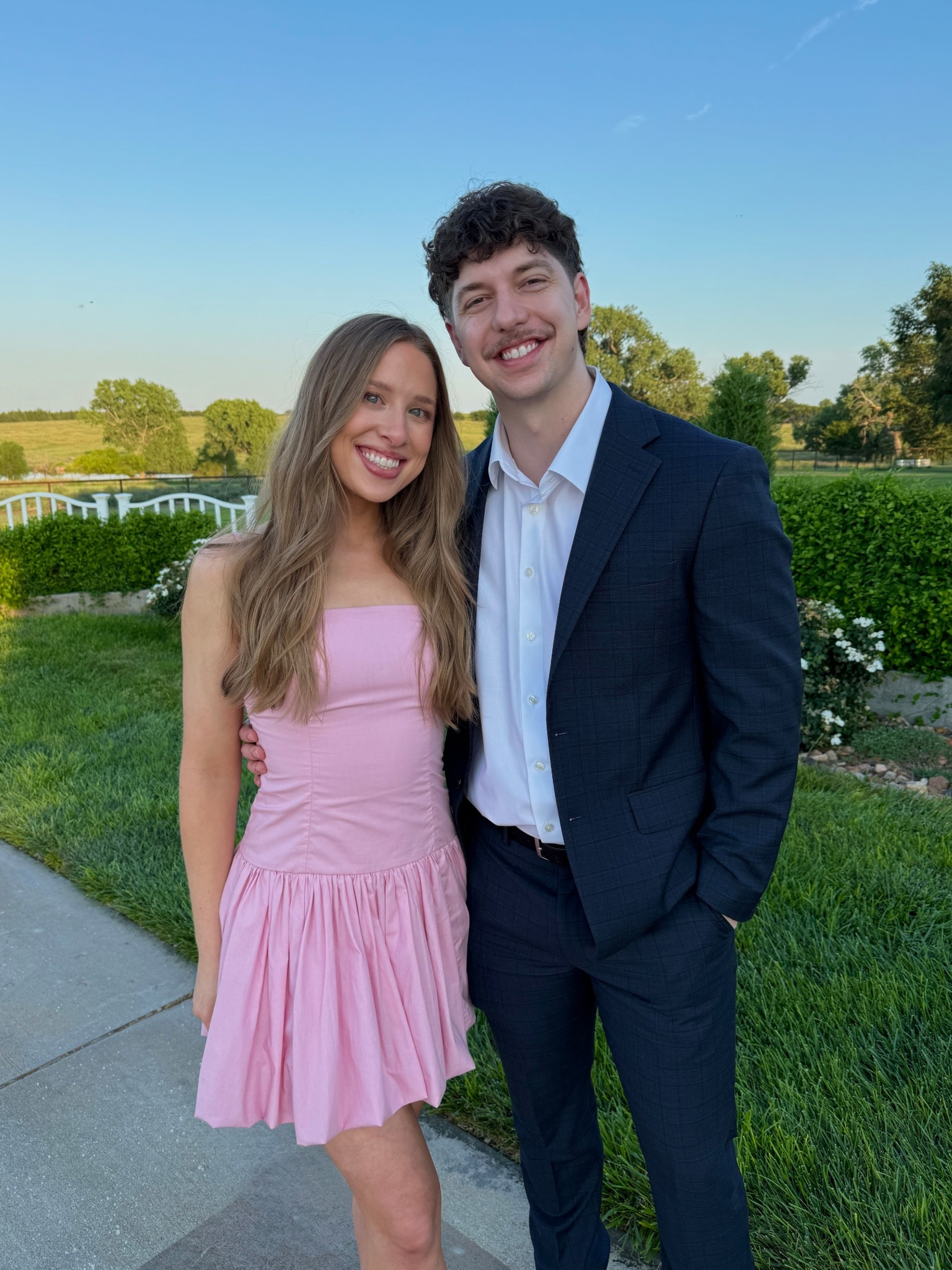 Wedding Guest Outfit Inspo 🥂 

Wearing size S Regular in my Abercrombie dress (pink is sold out, but it’s avail in polka dot & black!) I’m 5’7” for reference 
Amazon gold watch
Anthropologie earrings 

Cam’s navy suit is from Macy’s (linked similar) 

#LTKFindsUnder100 #LTKStyleTip #LTKWedding