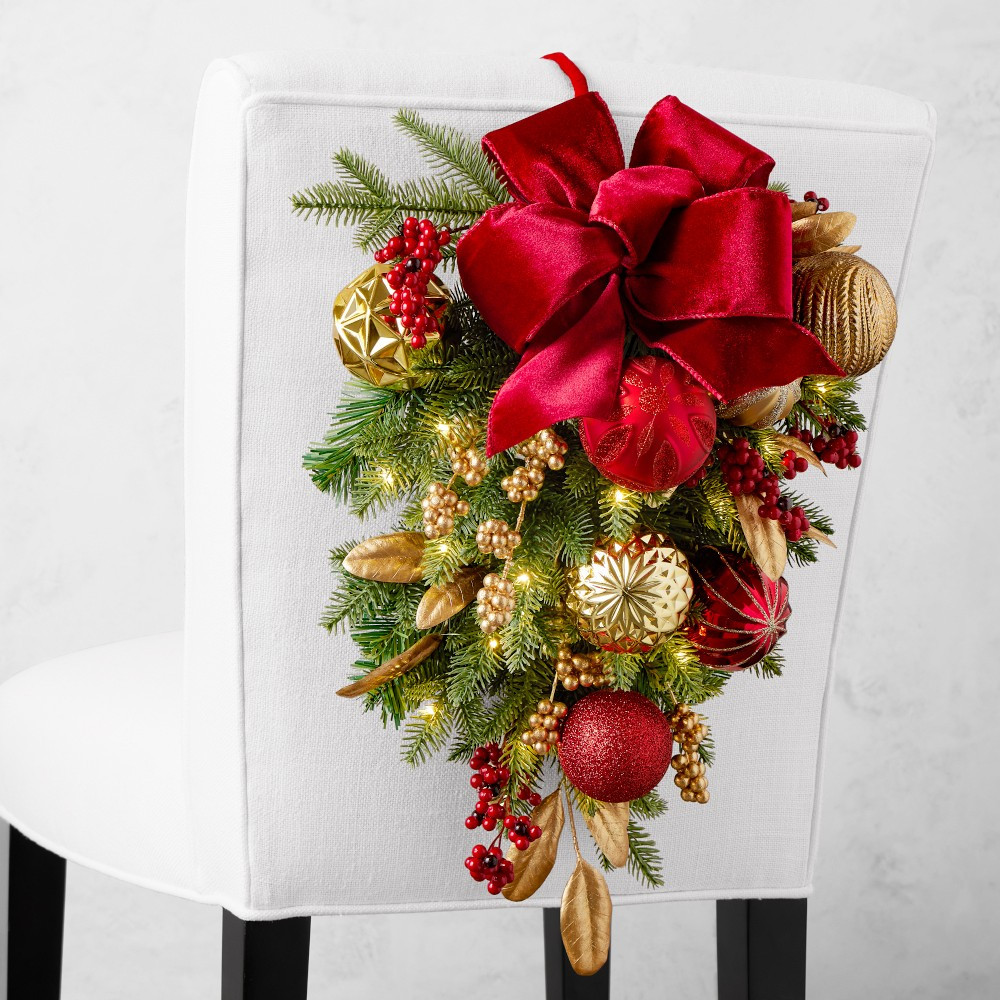 'Twas the Night Before Christmas Pre-Lit Faux Chair Swag | Williams-Sonoma