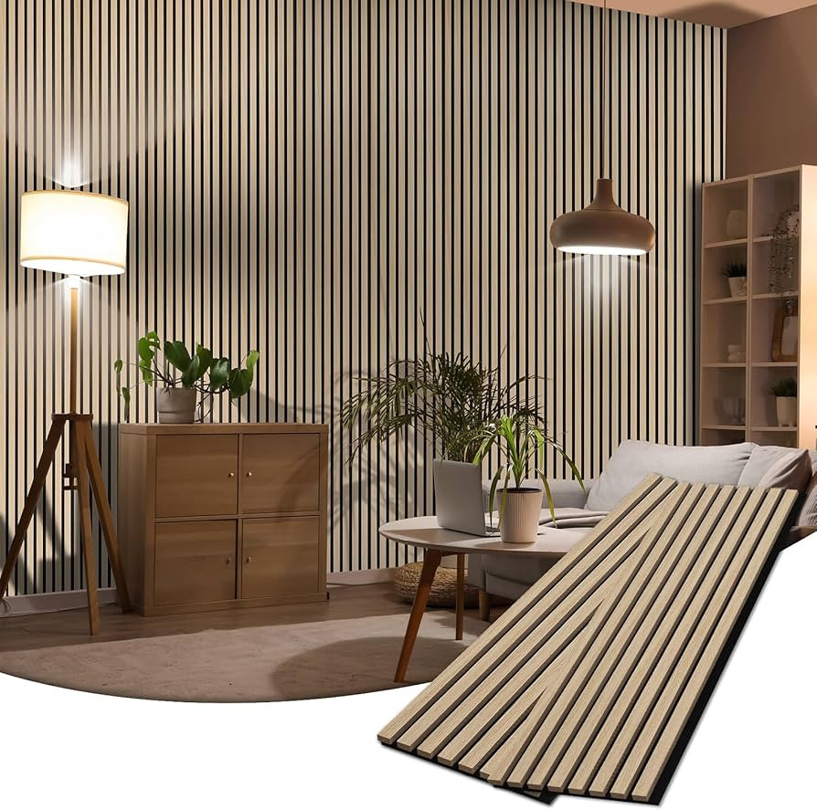 BUBOS Acoustic Wood Wall Panels,2 Pack 47.2” x 12.8” Wood Slat Wall Panels,Soundproof Wall Pa... | Amazon (US)