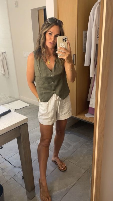 Vest from Amazon, shorts from Target, sandals from Walmart all true sizing Amazon fashion, summer outfit, summer style, Amazon finds, resort style, vests, vest outfit, casual style, summer style 

#LTKfindsunder50 #LTKstyletip #LTKsalealert