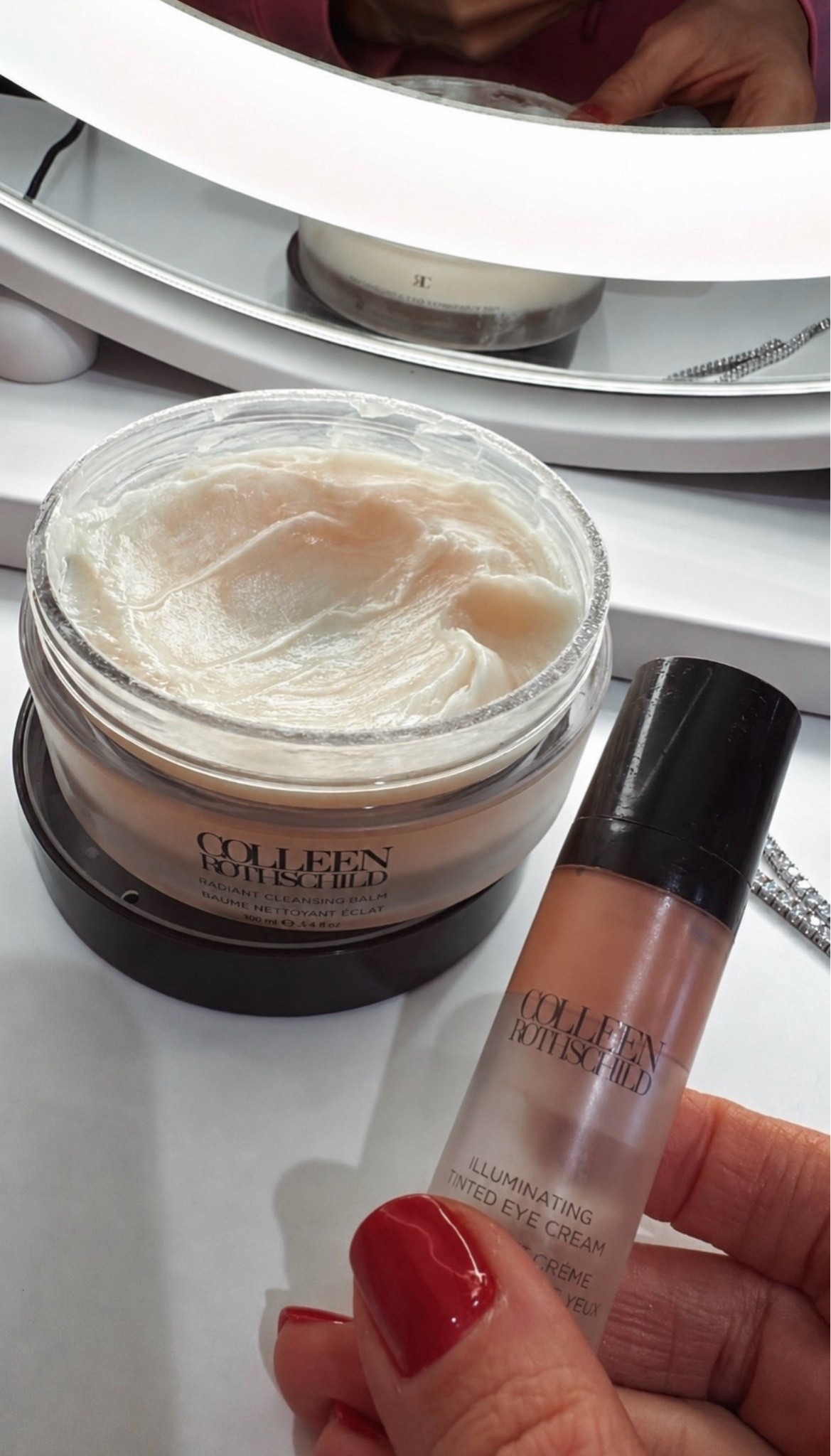 These two skincare favorites have earned a permanent spot in my routine. The cleansing balm melts away makeup so easily, and the illuminating tinted eye cream instantly brightens and refreshes tired under eyes.

cleansing balm, tinted eye cream, skincare routine, glowing skin, makeup remover, under eye brightener, beauty favorites, everyday skincare, radiant skin, Colleen Rothschild, skincare essentials, themominstyle

#LTKBeauty #LTKselfcare #LTKOver40