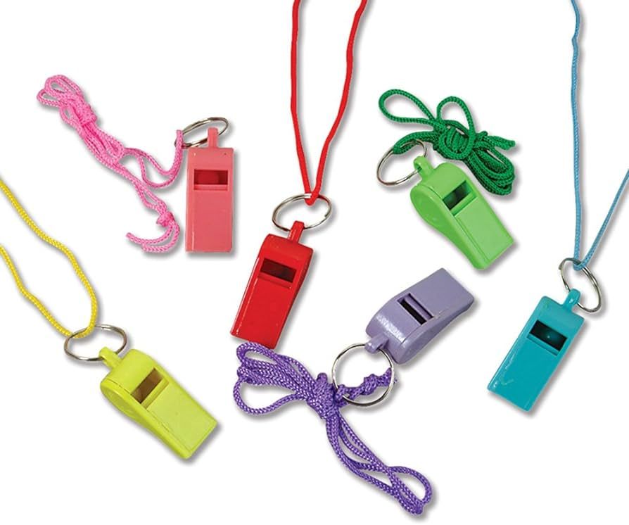 Rhode Island Novelty 2 Inch Neon Whistle Necklaces, One Dozen per Order | Amazon (US)