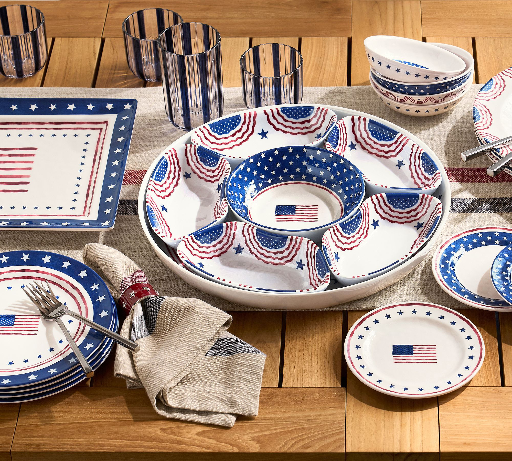 Cabana Americana Outdoor Melamine Multi-Condiment Server | Pottery Barn (US)
