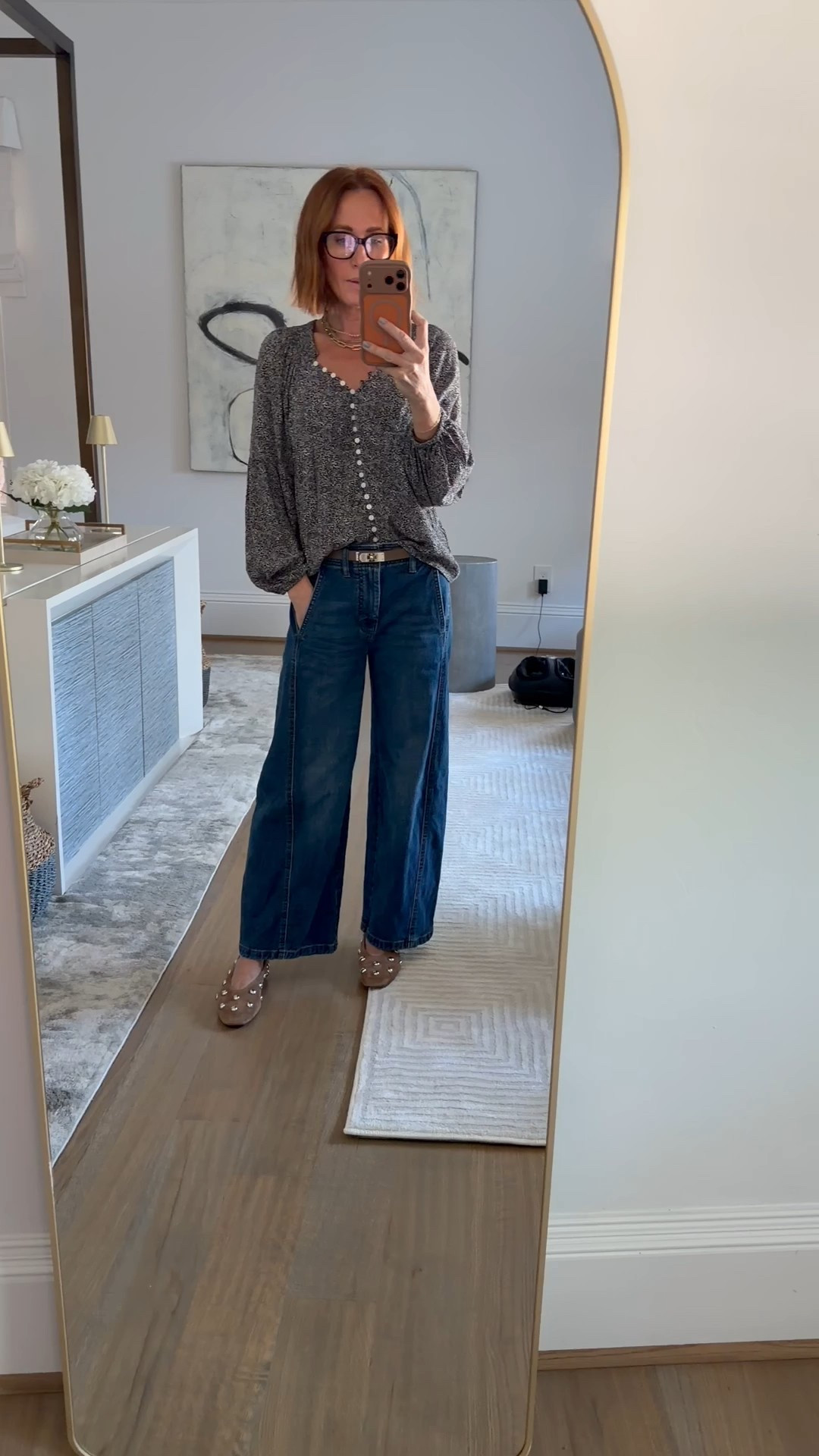 Elevated casual style 🤍
This look proves you don’t have to choose between comfort and pulled-together. A flowy button-front blouse, wide-leg denim, and embellished flats — effortless, polished, and perfect for everyday.

#FallOutfits #CasualChic #ElevatedBasics #WideLegJeans #MomStyle #EffortlessStyle #OOTD #WhatIWore #EverydayStyle #FallFashion #ClassicStyle

#LTKFindsUnder50 #LTKSaleAlert #LTKOver40