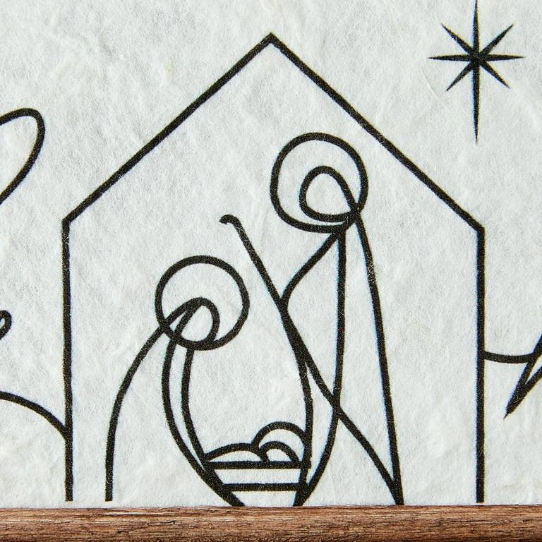 White Wooden O Holy Night Framed Nativity Tabletop Accent Decor, by Holiday Time | Walmart (US)