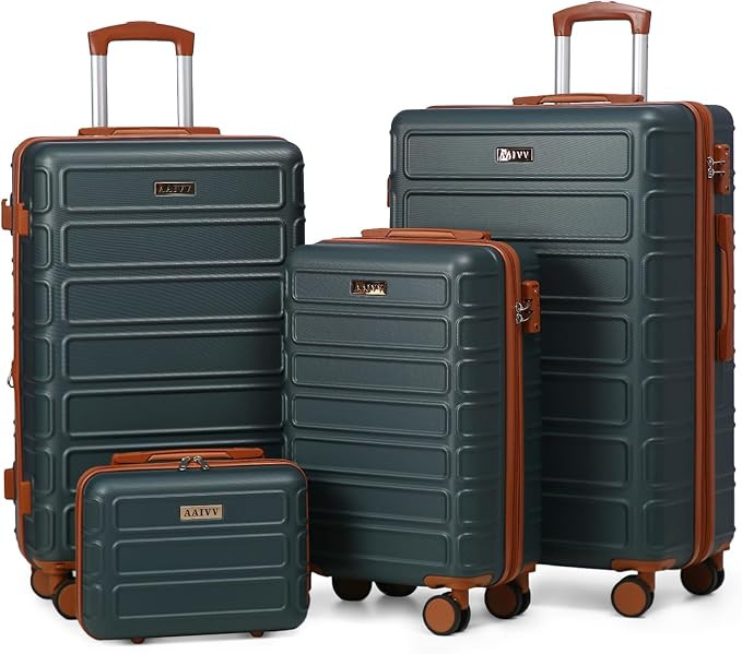 4 Piece Luggage Set Expandable ABS Travel Suitcase Set TSA Lock Hardshell Durable Lightweight Tra... | Amazon (US)