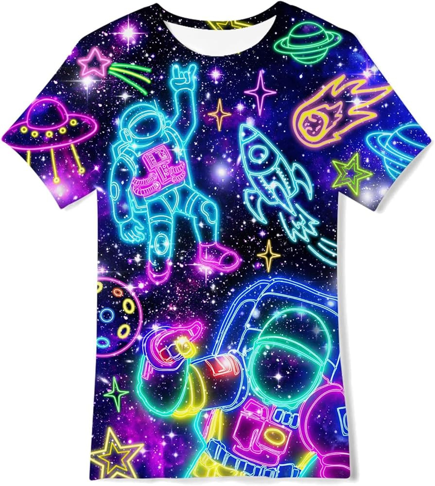 Enlifety Boys Girls T-Shirts 3D Graphic Shirts Kids Cool Short Sleeve Tees Size 4-14T | Amazon (US)