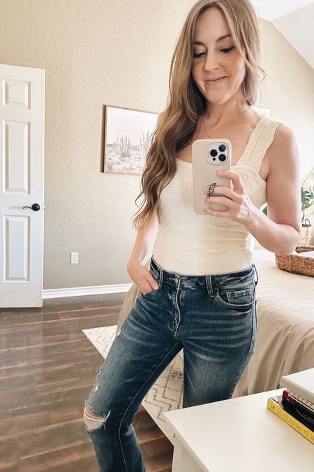 Felt like spring.. and so does this soft fitted cami & high waist flare denim jeans  — my new fave outfit 

#LTKFind #LTKunder100 #LTKunder50