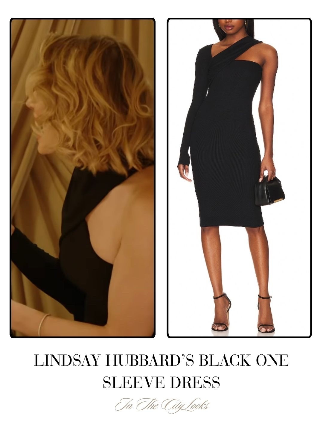 Lindsay Hubbard’s Black One Sleeve Dress