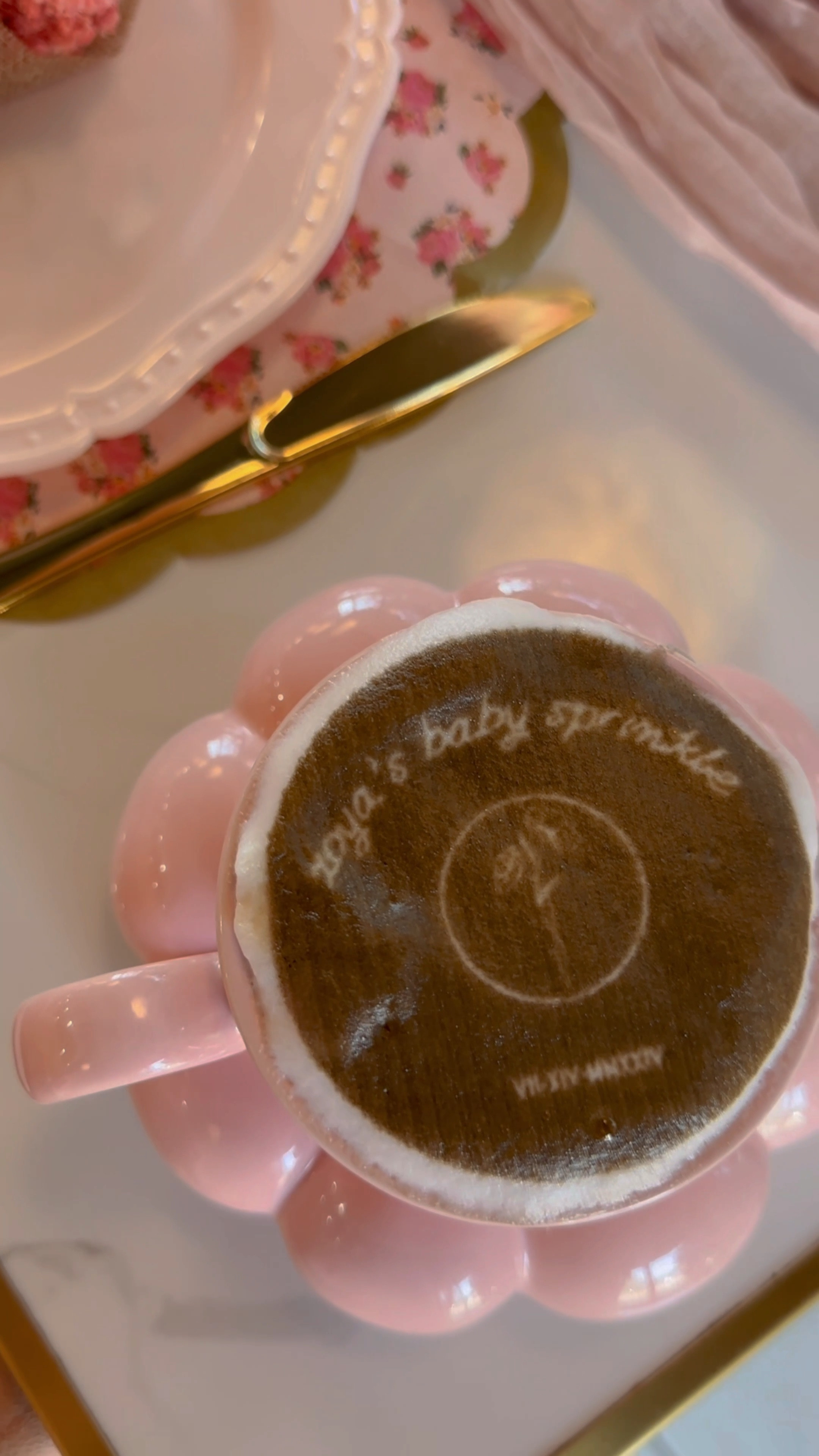 Custom Baby shower and baby sprinkle cappuchino latte coffee drink pink maxi long length dress with customized linen banner on wedding arch and newborn carriage with pink peach blush floral decor and jewel heels and mini flower bouquet favors with table decor and plating utensils and scallop napkins
#babyfashion #babygirlnames #babyshowerthemes #babyshoweronabudget #babyshowerdecor #babyshowerdress #babyshowertips #babysprinkle #babygirlaesthetic #babygirlpregnancy #pregnancystyle #pregnancytips #partydecorideas #eventplanners #eventstyling #event #party #partyoutfit #needleandthread

#LTKBump #LTKSaleAlert #LTKBaby