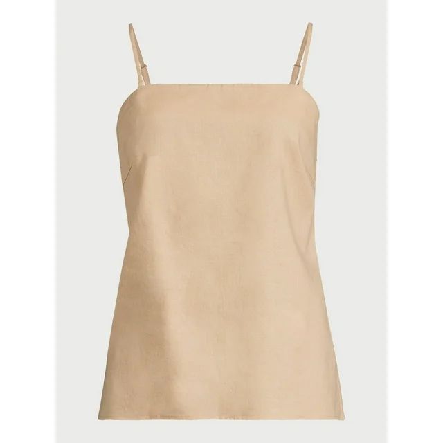 Scoop Women's Strapless Linen Blend Top with Detachable Straps, Sizes XS-XXL | Walmart (US)