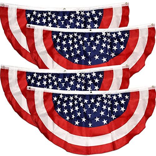 Gift Boutique Patriotic Bunting Banner 4 Pack American Flag Stars and Stripes USA July 4 Red Whit... | Amazon (US)