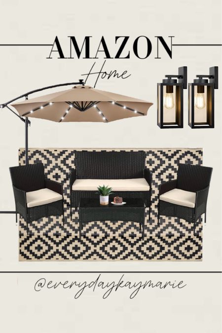 Outdoor patio faves 💕 I love how the umbrella has lights built into it💕

#patiofinds #outdoor #patiofurniture 

#LTKHome #LTKStyleTip #LTKSeasonal