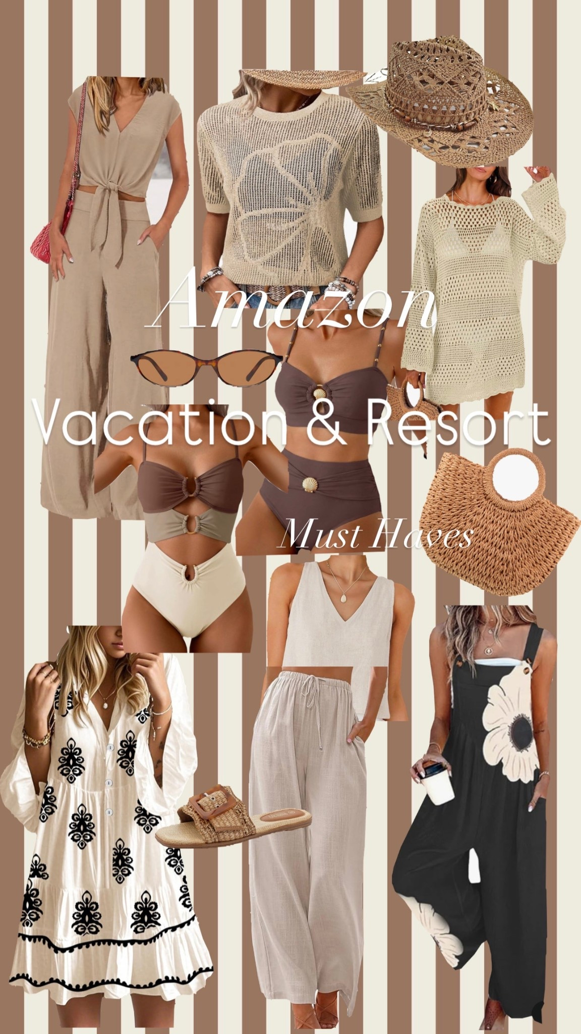 Neutral Vacation resort wear I love 

Beach hat, beach bag, swim suits, linen pants, resort dress, overalls, swim cover up 

#LTKOver40 #LTKSeasonal #LTKTravel