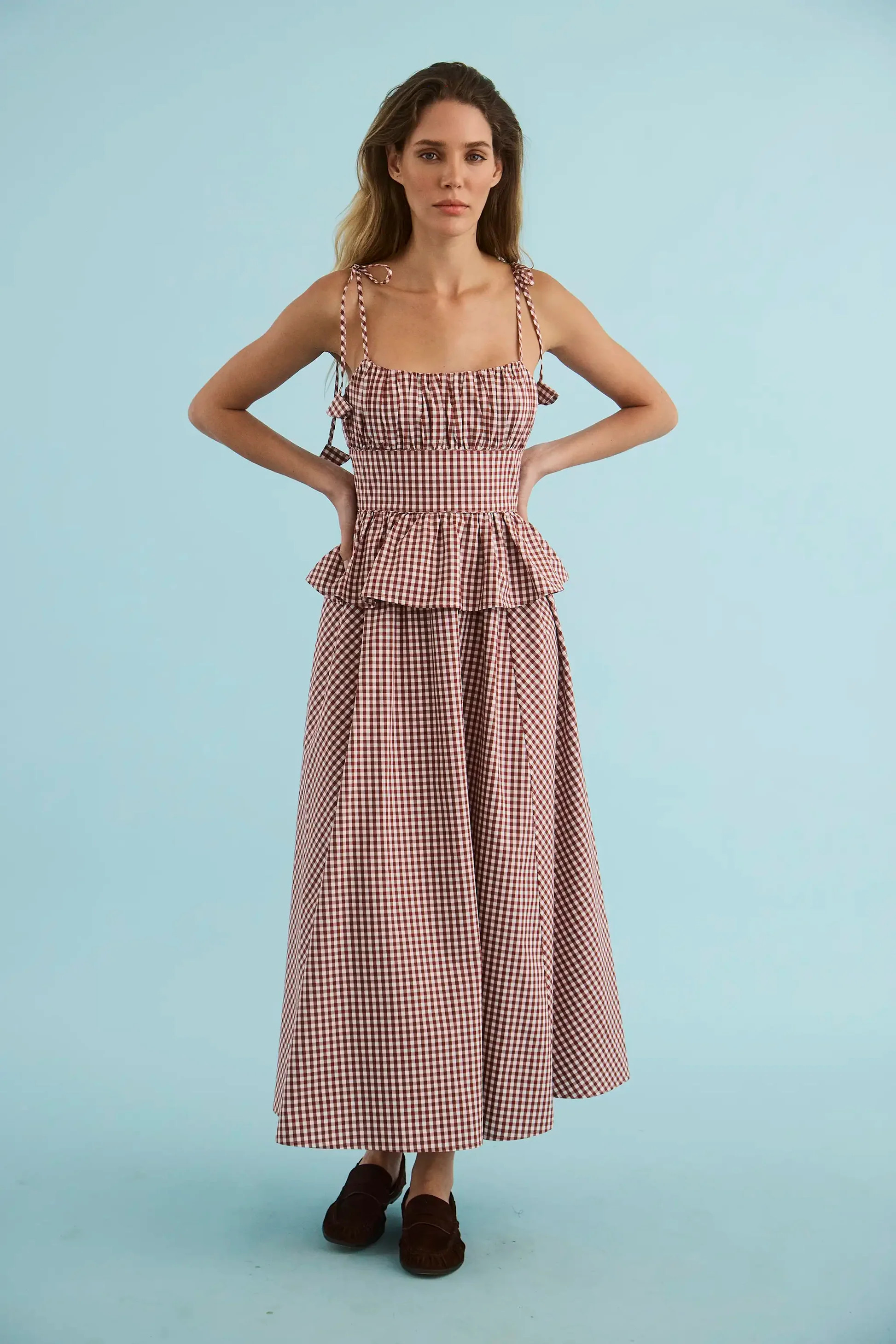 Betsy Dress | Red Gingham Midi Dress | Hunter Bell | Hunter Bell