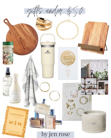 gift guide under $50 / gifts for everyone / gifts for christmas / gifts for the home / gifts for her / gifts for fun / games / jewelry / candles / cutting board / perfume / towel 

#LTKGiftGuide #LTKHoliday #LTKstyletip