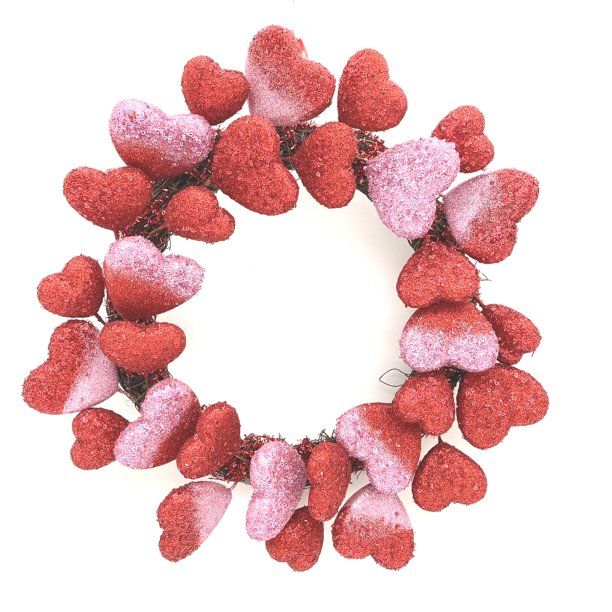 Way to Celebrate Valentines 18" Ombre Glitter Heart Wreath - Walmart.com | Walmart (US)