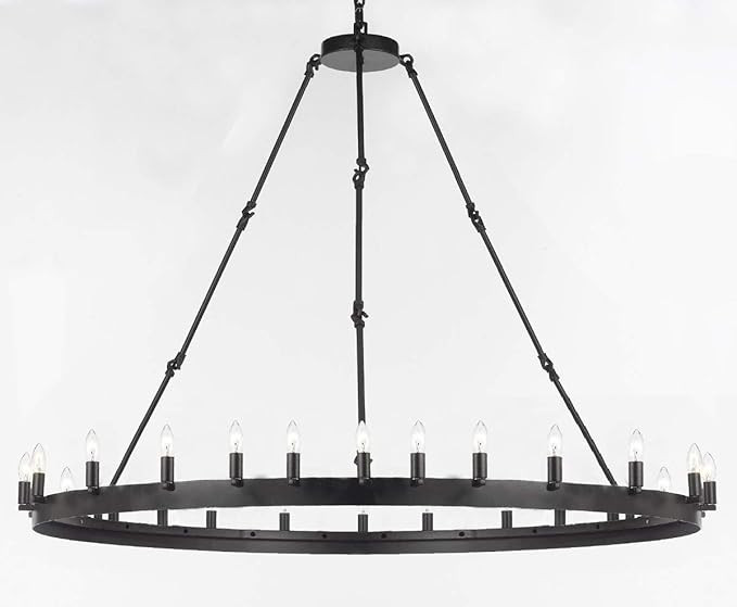 Wrought Iron Vintage Barn Metal Castile One Tier Chandelier Chandeliers Industrial Loft Rustic Li... | Amazon (US)