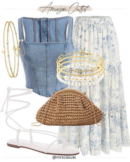 In love with this blue and white maxi skirt for Summer 🩷 denim top outfit idea 

#LTKSeasonal #LTKSummerSales #LTKFindsUnder50