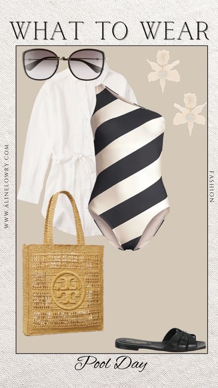 What to wear for a pool day, beautiful flattering one piece, look elegant and comfortable. 

#LTKSeasonal #LTKstyletip #LTKU