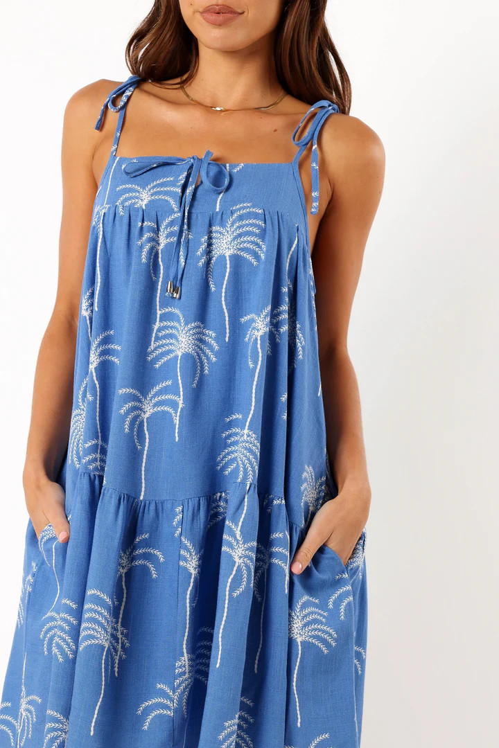 Guava Mini Dress - Blue Palm Print | Petal & Pup (US)