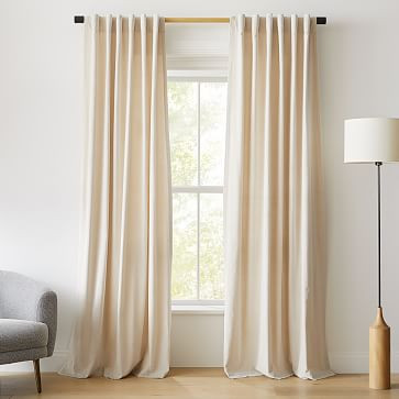 Cotton Velvet Curtain - Sand | West Elm | West Elm (US)