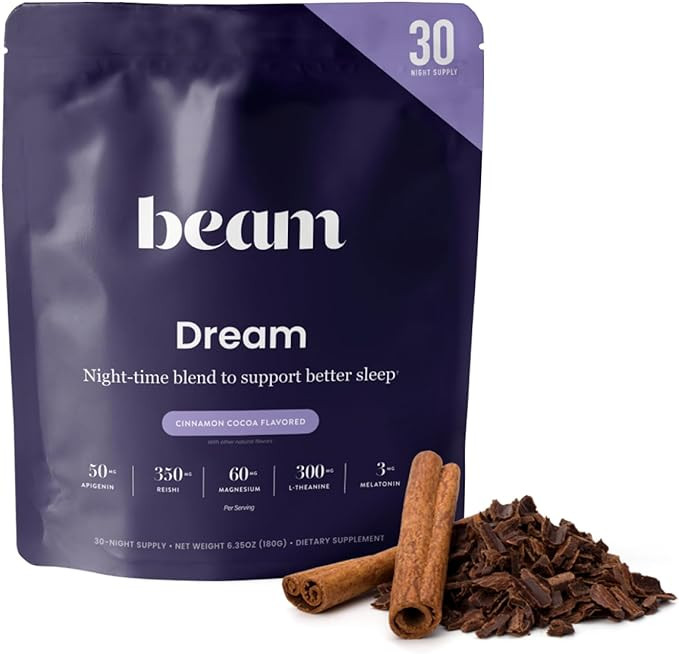 Beam Dream Sleep Powder, Sleep Aid, Sleep Aids for Adults, Contains Magnesium, Melatonin, L Thean... | Amazon (US)