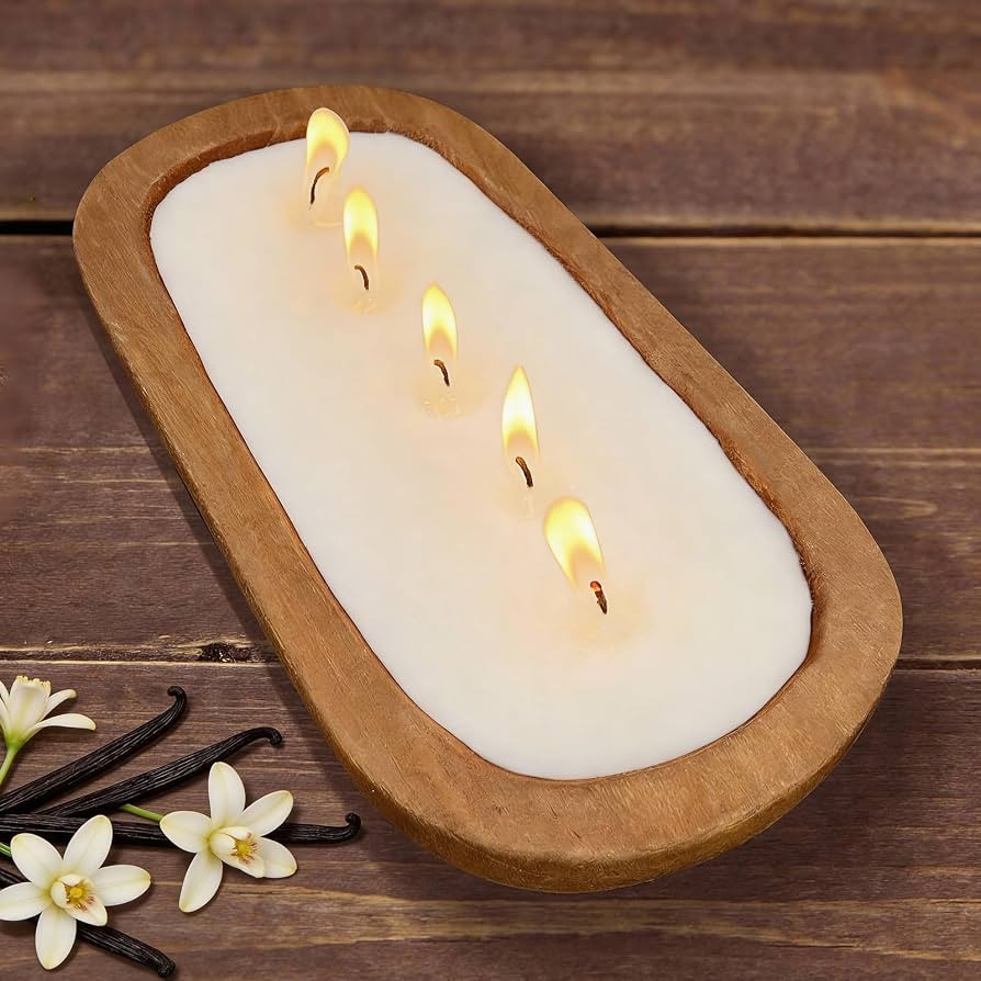 Aromatherapy Candle, SEVEYEE Vanilla Candle 5wicks 16oz, Large Wooden Bowl Candles for Women,Girl... | Amazon (US)