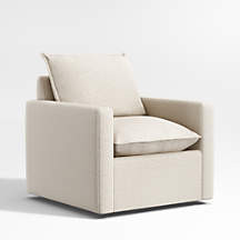 Harbour Natural Flange Nursery Swivel Glider Chair | Crate & Kids | Crate & Barrel
