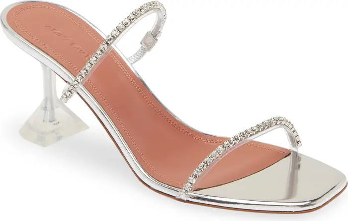 Amina Muaddi Gilda Crystal Strap Slide Sandal (Women) | Nordstrom | Nordstrom